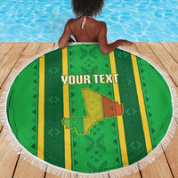 Mali Basketball Custom Beach Blanket Mud Cloth Bogolan Pattern