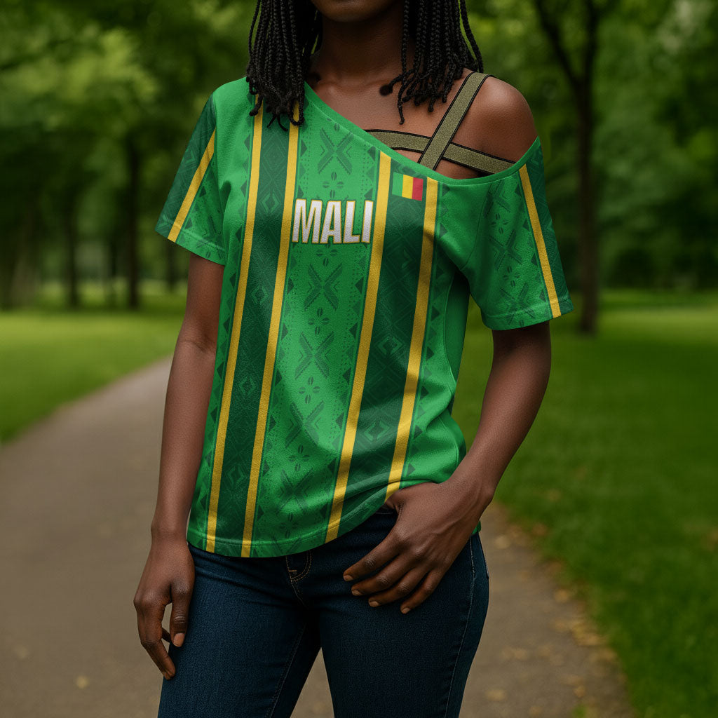 Mali Basketball Custom Cross Shoulder Shirt Mud Cloth Bogolan Pattern