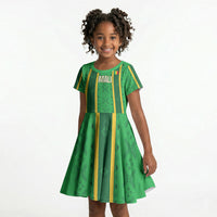 Mali Basketball Custom Kid Short Sleeve Dress Mud Cloth Bogolan Pattern