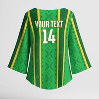 Mali Basketball Custom Kimono Sleeve Blouse Mud Cloth Bogolan Pattern
