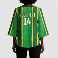 Mali Basketball Custom Kimono Sleeve Blouse Mud Cloth Bogolan Pattern