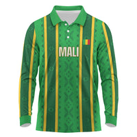 Mali Basketball Custom Long Sleeve Polo Shirt Mud Cloth Bogolan Pattern