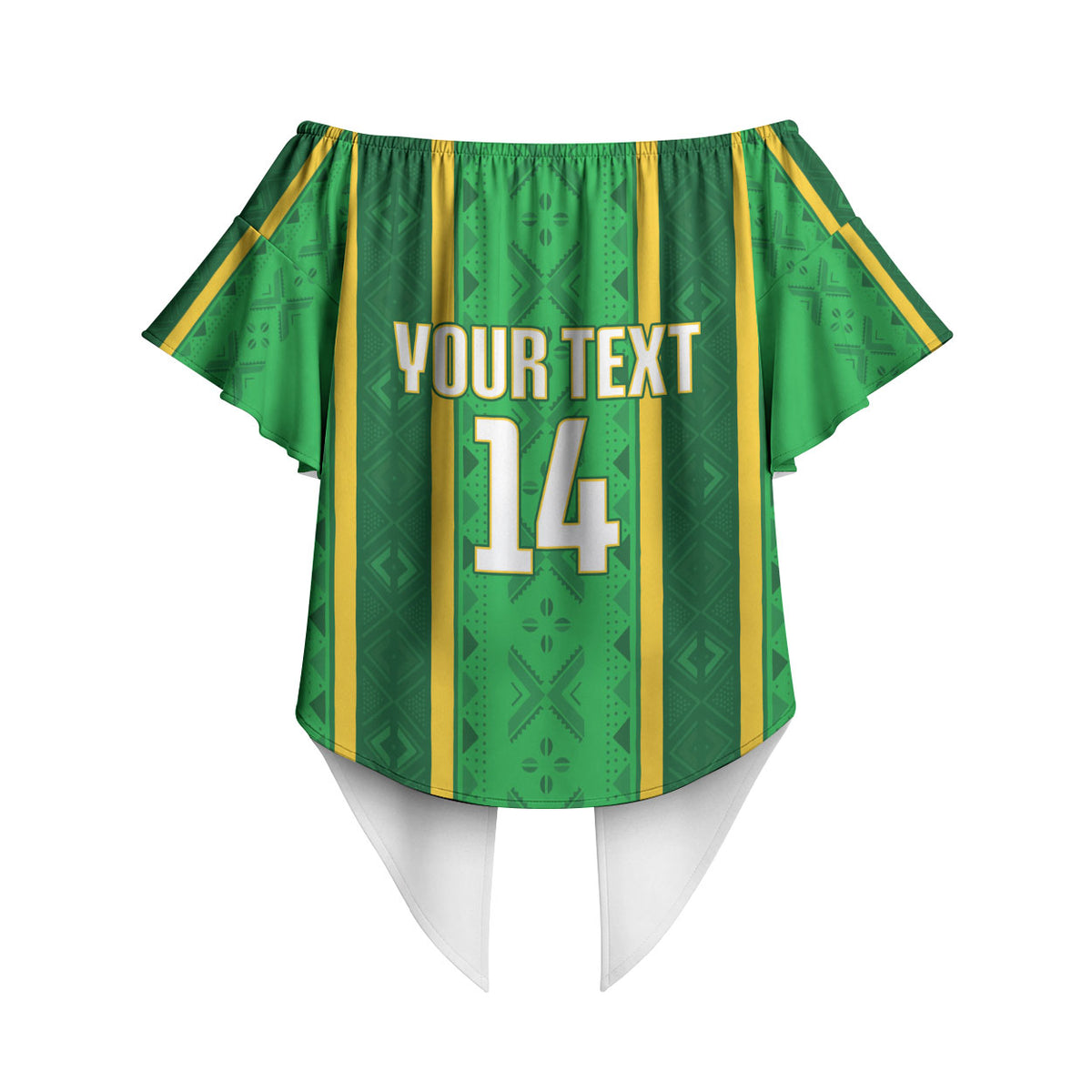 Mali Basketball Custom Off Shoulder Wrap Waist Top Mud Cloth Bogolan Pattern