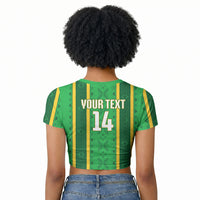 Mali Basketball Custom Raglan Cropped T shirt Mud Cloth Bogolan Pattern