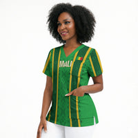 Mali Basketball Custom Scrub Top Mud Cloth Bogolan Pattern