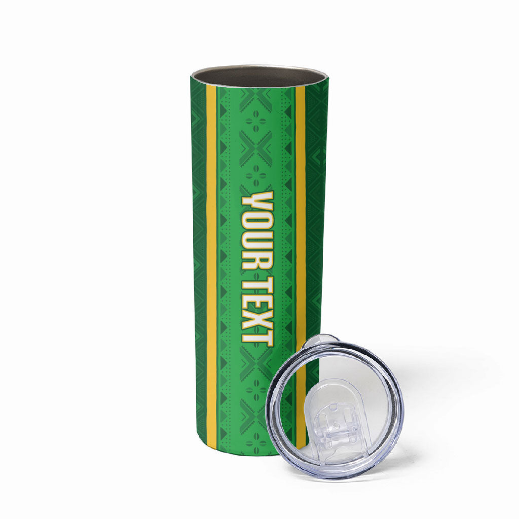 Mali Basketball Custom Skinny Tumbler Mud Cloth Bogolan Pattern