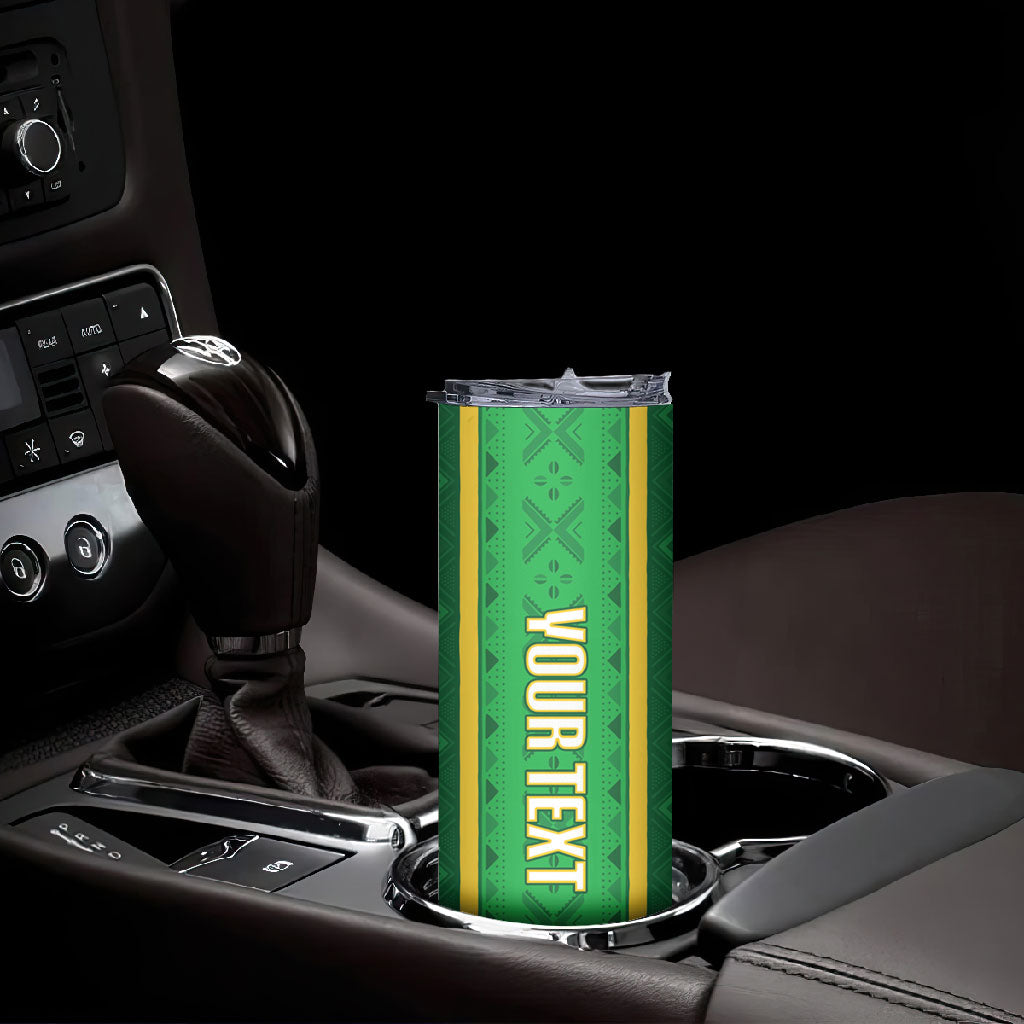 Mali Basketball Custom Skinny Tumbler Mud Cloth Bogolan Pattern