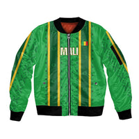 Mali Basketball Custom Sleeve Zip Bomber Jacket Mud Cloth Bogolan Pattern