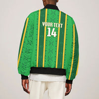 Mali Basketball Custom Sleeve Zip Bomber Jacket Mud Cloth Bogolan Pattern