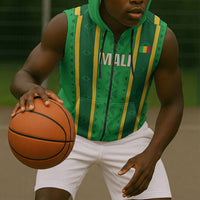 Mali Basketball Custom Sleeveless Zip Hoodie Mud Cloth Bogolan Pattern
