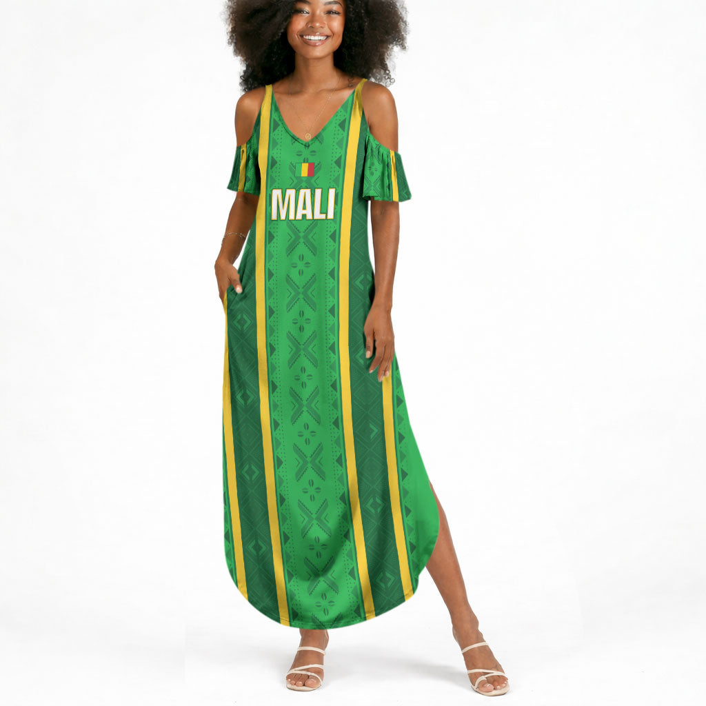 Mali Basketball Custom Summer Maxi Dress Mud Cloth Bogolan Pattern