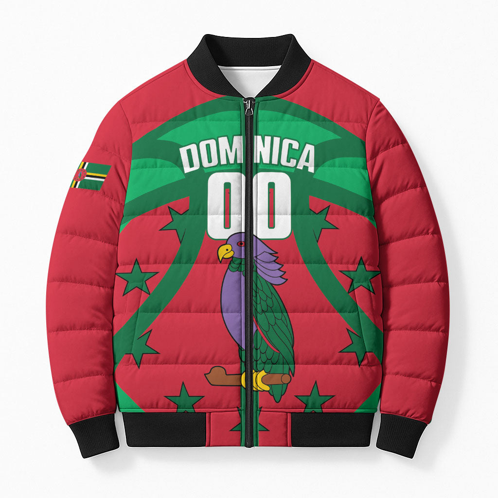 Dominica Basketball Custom Bomber Puffer Jacket Sisserou Parrot Sporty Style