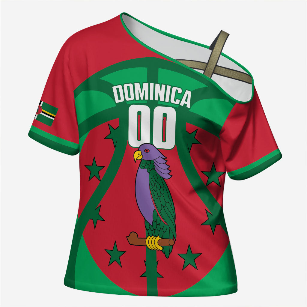 Dominica Basketball Custom Cross Shoulder Shirt Sisserou Parrot Sporty Style