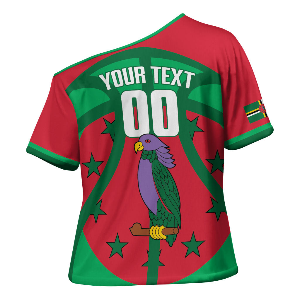 Dominica Basketball Custom Cross Shoulder Shirt Sisserou Parrot Sporty Style