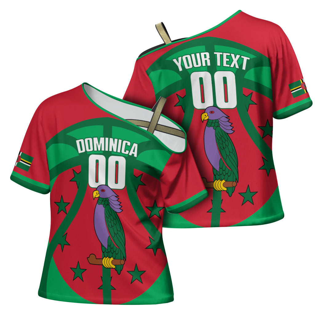 Dominica Basketball Custom Cross Shoulder Shirt Sisserou Parrot Sporty Style