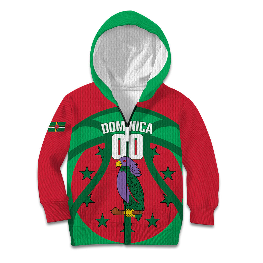 Dominica Basketball Custom Kid Hoodie Sisserou Parrot Sporty Style