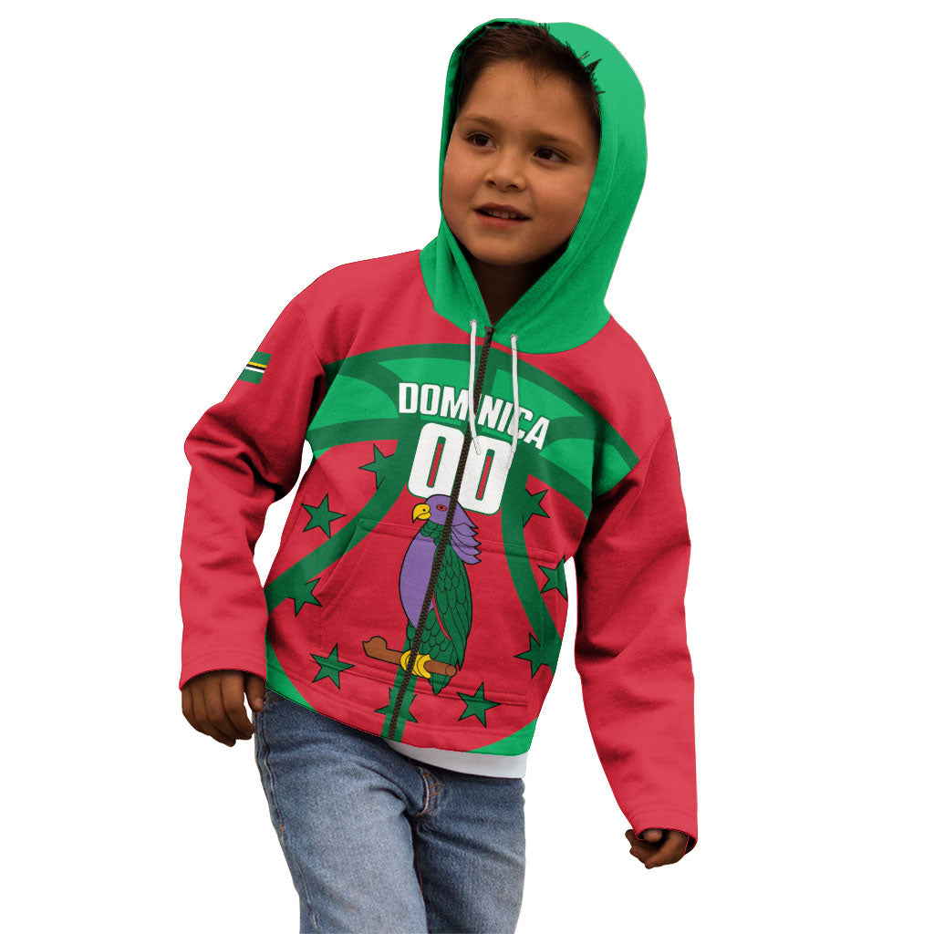 Dominica Basketball Custom Kid Hoodie Sisserou Parrot Sporty Style