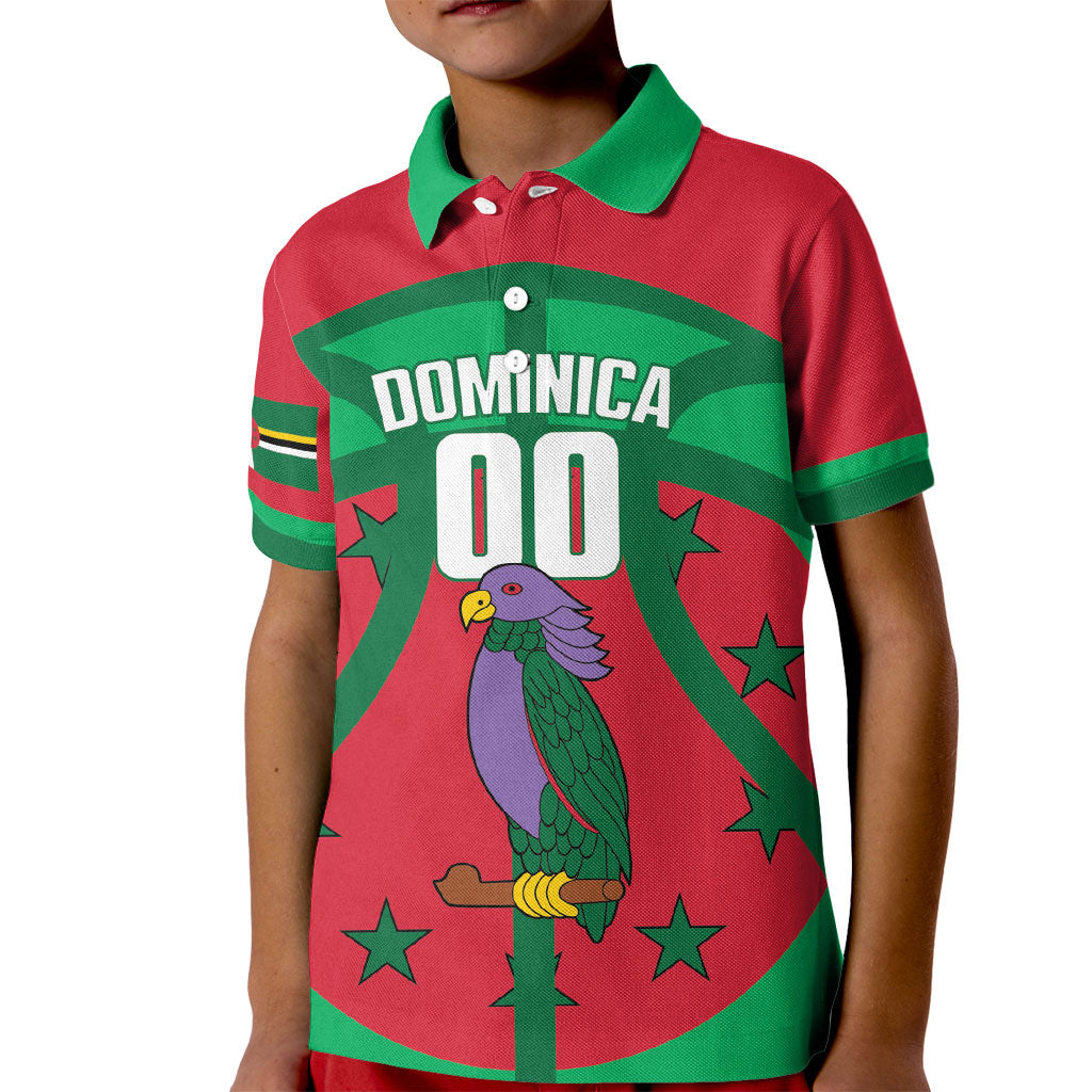 Dominica Basketball Custom Kid Polo Shirt Sisserou Parrot Sporty Style