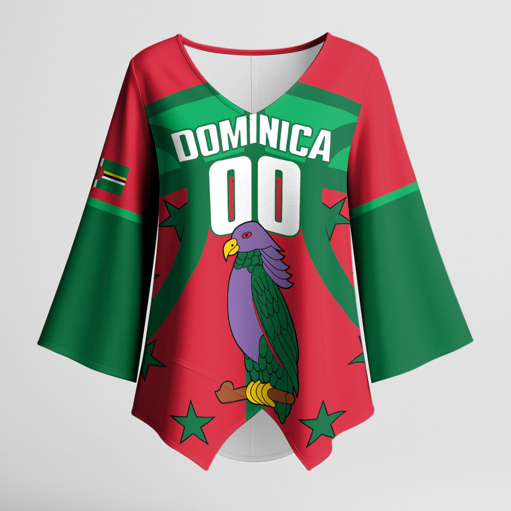 Dominica Basketball Custom Kimono Sleeve Blouse Sisserou Parrot Sporty Style