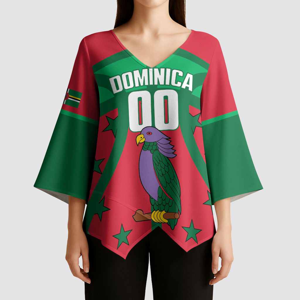 Dominica Basketball Custom Kimono Sleeve Blouse Sisserou Parrot Sporty Style