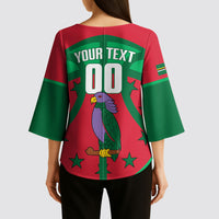 Dominica Basketball Custom Kimono Sleeve Blouse Sisserou Parrot Sporty Style