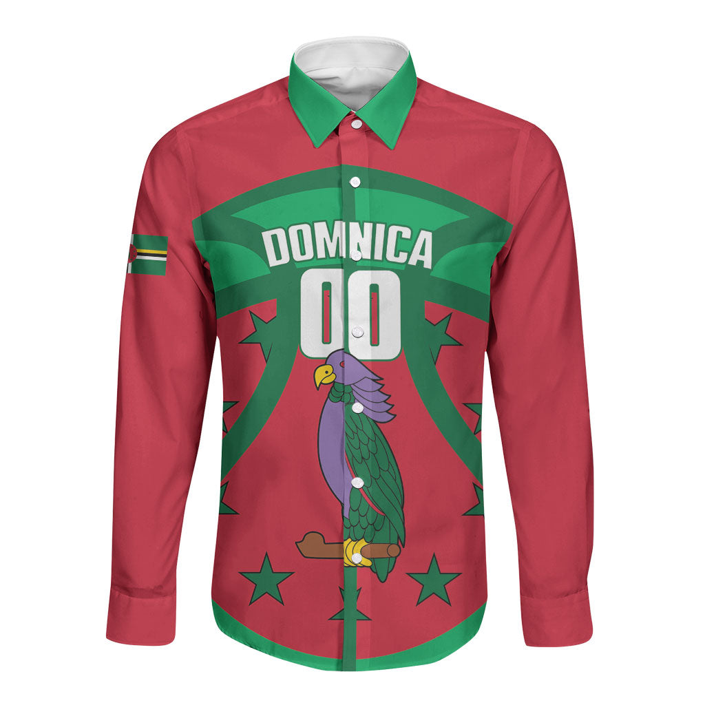 Dominica Basketball Custom Long Sleeve Button Shirt Sisserou Parrot Sporty Style
