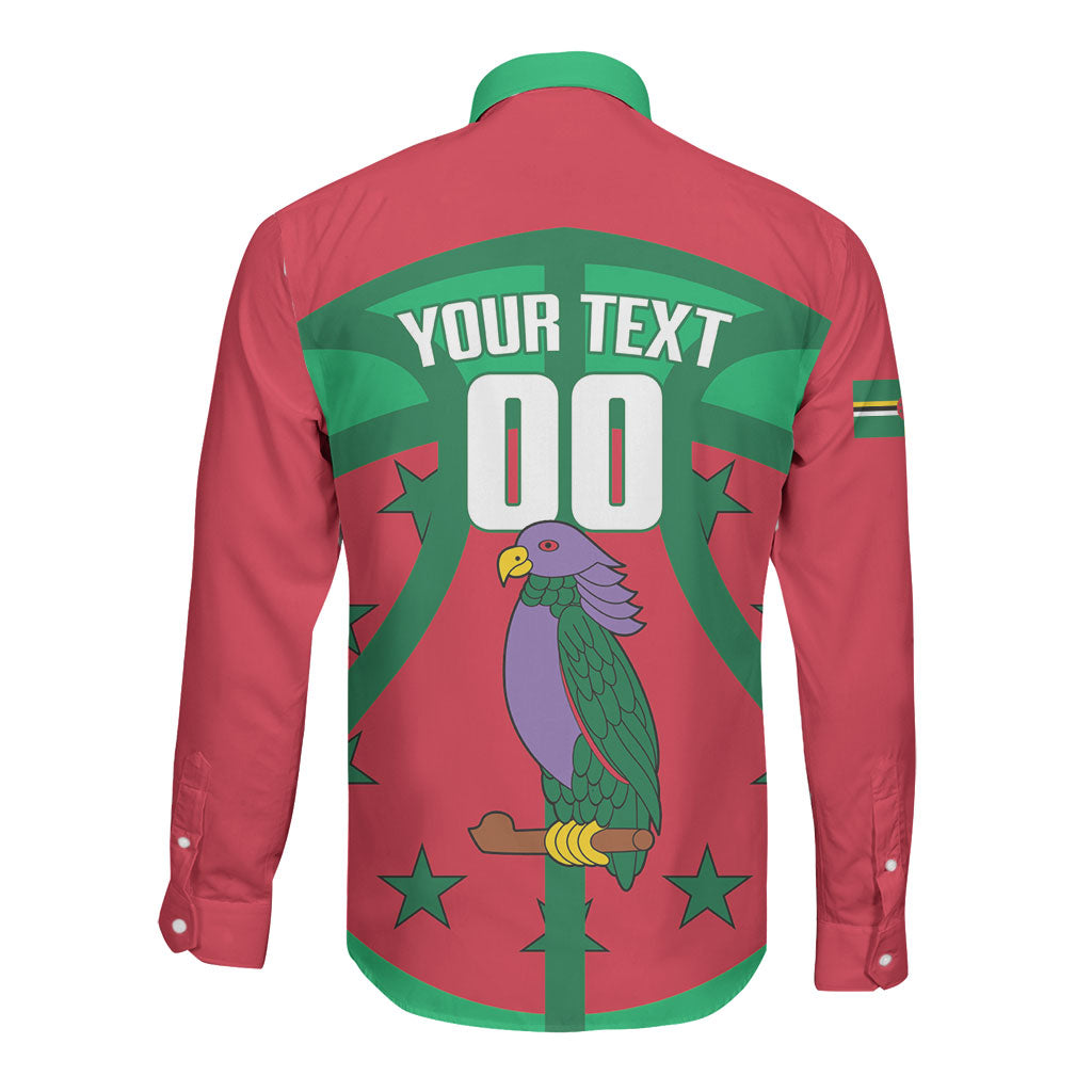 Dominica Basketball Custom Long Sleeve Button Shirt Sisserou Parrot Sporty Style