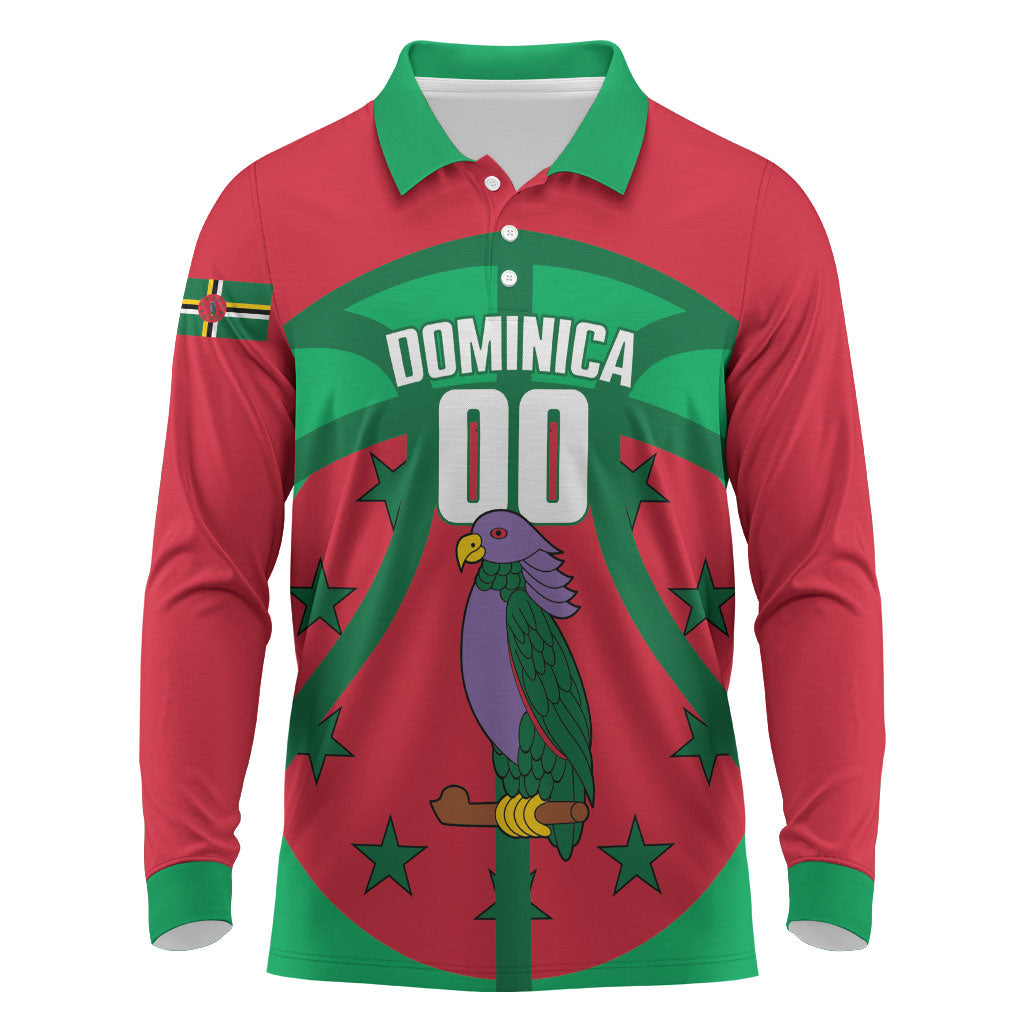 Dominica Basketball Custom Long Sleeve Polo Shirt Sisserou Parrot Sporty Style