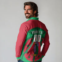 Dominica Basketball Custom Long Sleeve Polo Shirt Sisserou Parrot Sporty Style