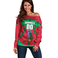 Dominica Basketball Custom Off Shoulder Sweater Sisserou Parrot Sporty Style