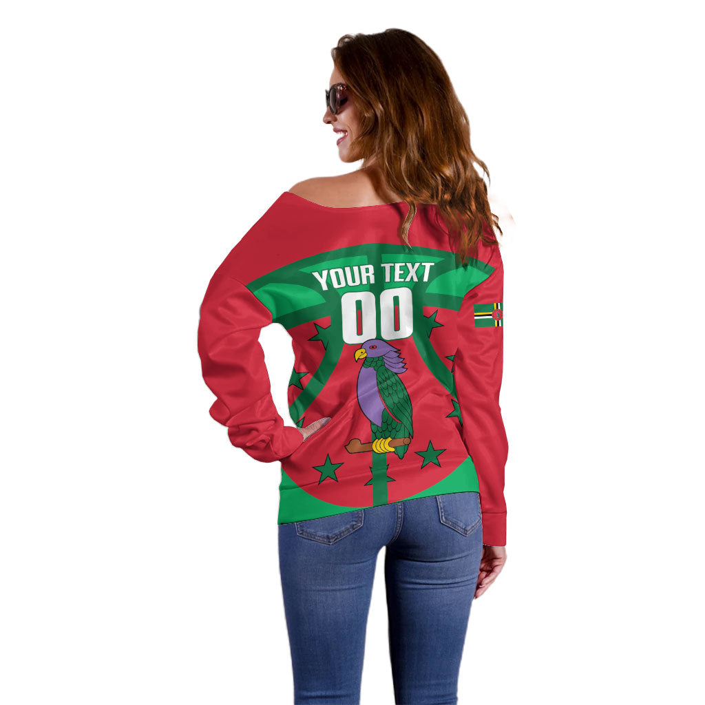 Dominica Basketball Custom Off Shoulder Sweater Sisserou Parrot Sporty Style