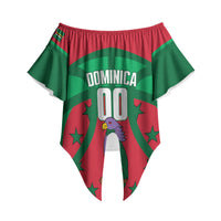 Dominica Basketball Custom Off Shoulder Wrap Waist Top Sisserou Parrot Sporty Style