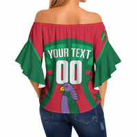 Dominica Basketball Custom Off Shoulder Wrap Waist Top Sisserou Parrot Sporty Style