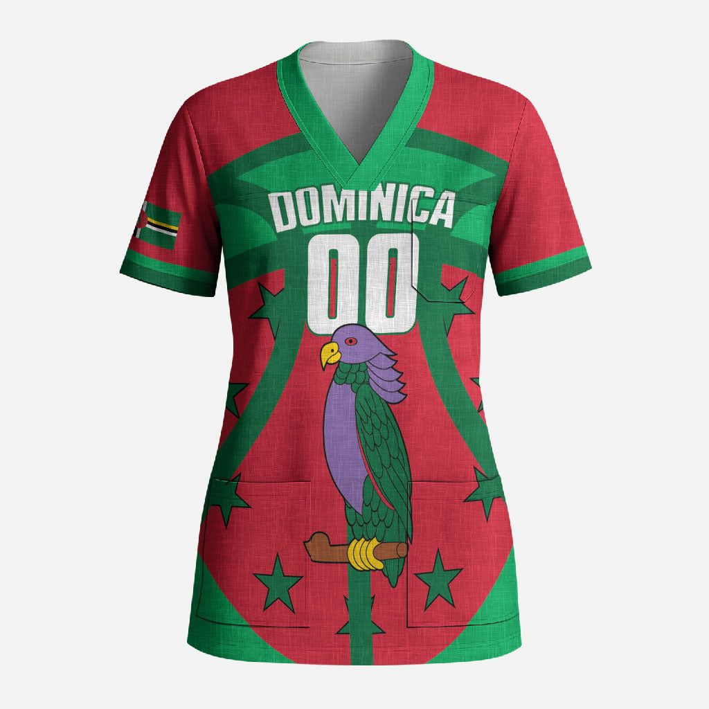 Dominica Basketball Custom Scrub Top Sisserou Parrot Sporty Style
