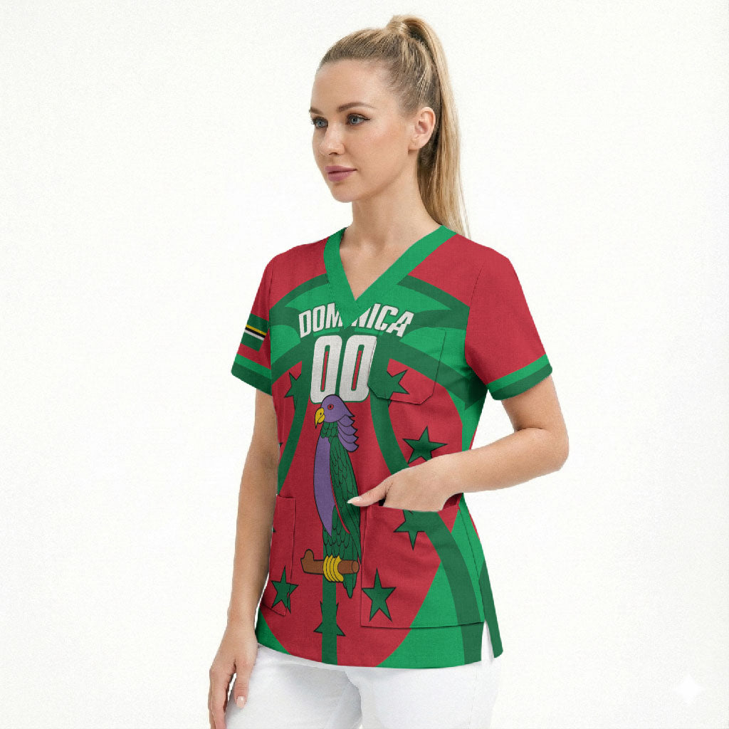 Dominica Basketball Custom Scrub Top Sisserou Parrot Sporty Style