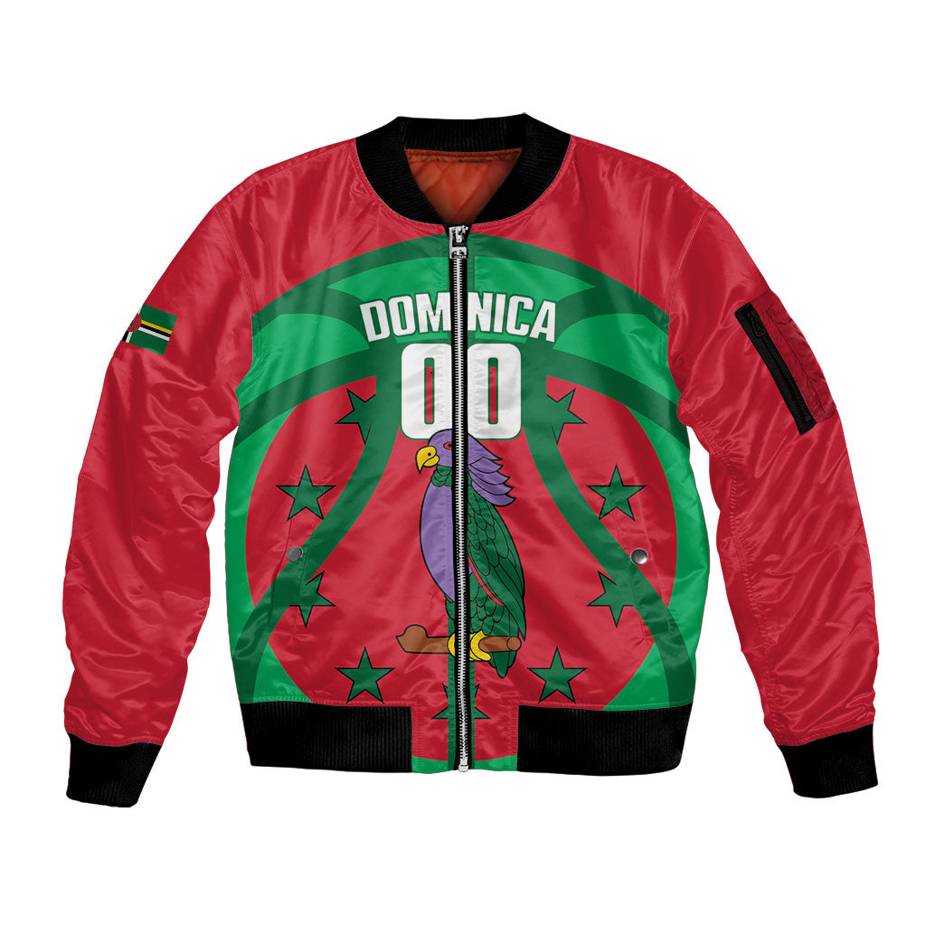Dominica Basketball Custom Sleeve Zip Bomber Jacket Sisserou Parrot Sporty Style