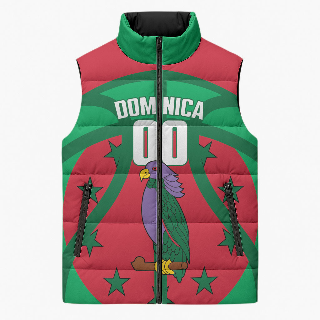 Dominica Basketball Custom Sleeveless Puffer Jacket Sisserou Parrot Sporty Style