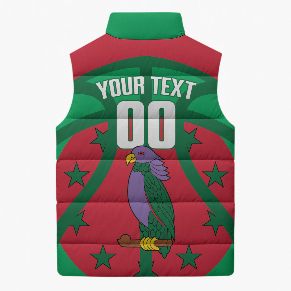 Dominica Basketball Custom Sleeveless Puffer Jacket Sisserou Parrot Sporty Style