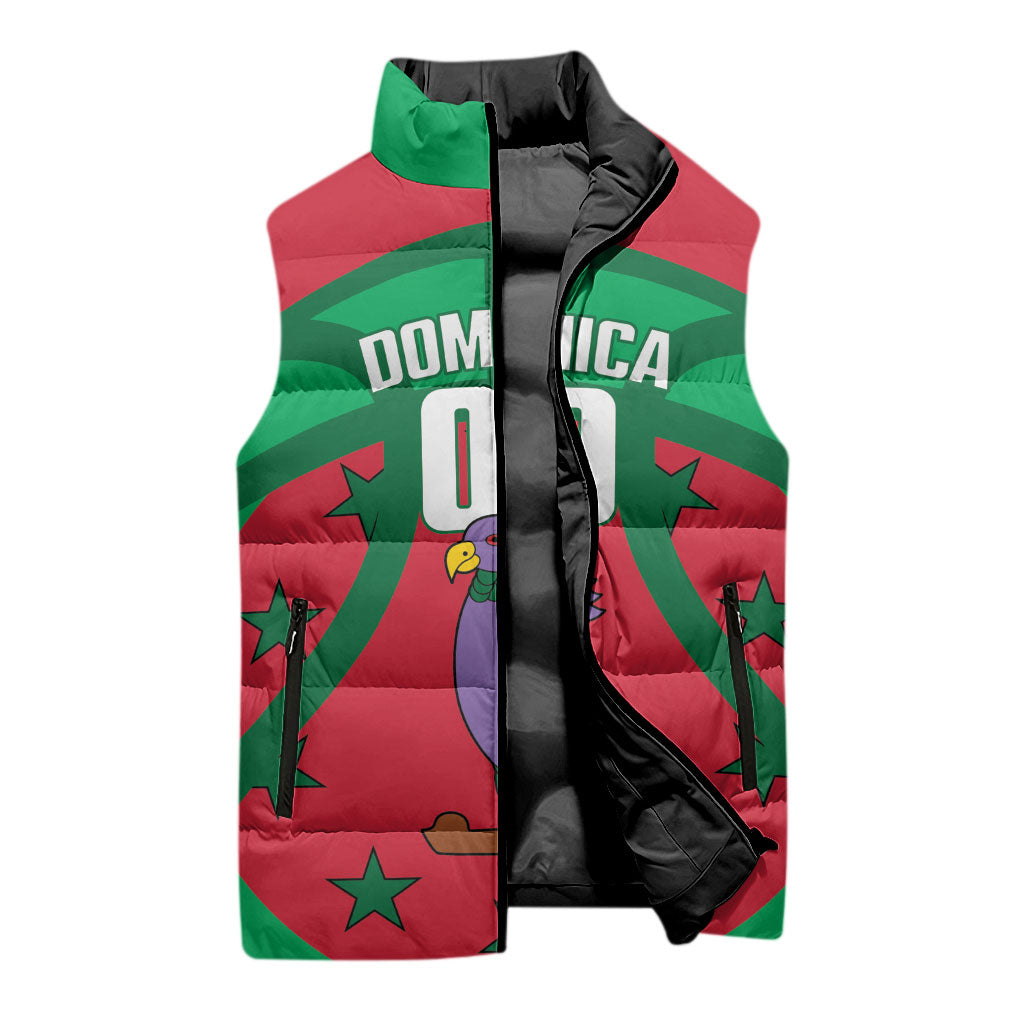 Dominica Basketball Custom Sleeveless Puffer Jacket Sisserou Parrot Sporty Style