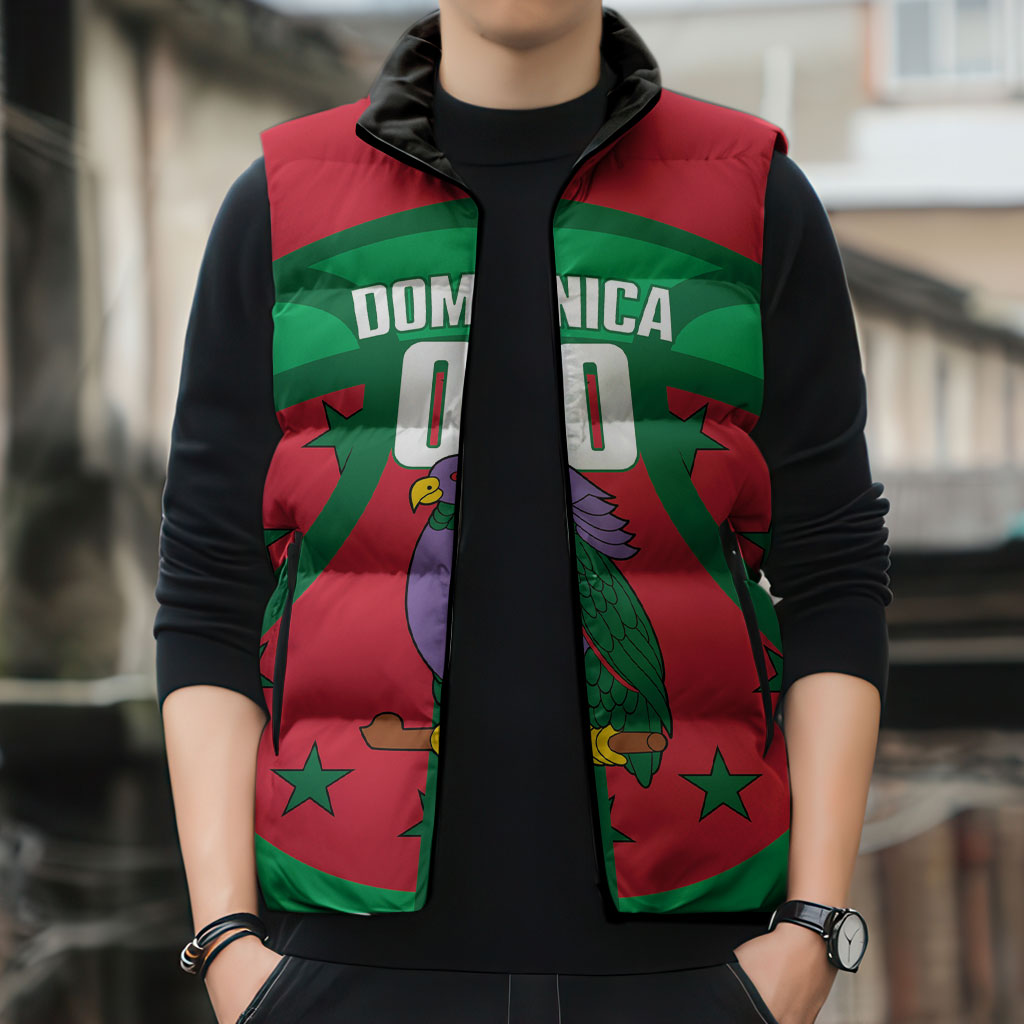 Dominica Basketball Custom Sleeveless Puffer Jacket Sisserou Parrot Sporty Style