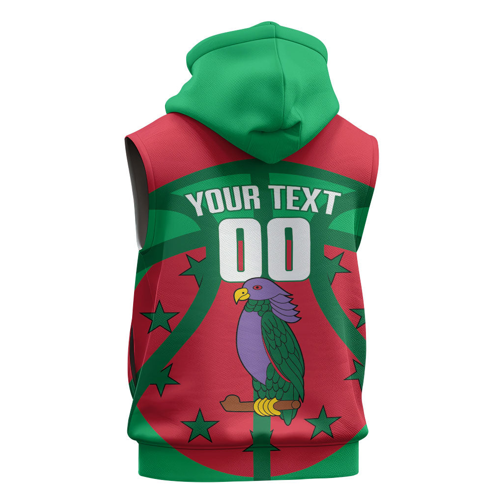 Dominica Basketball Custom Sleeveless Zip Hoodie Sisserou Parrot Sporty Style