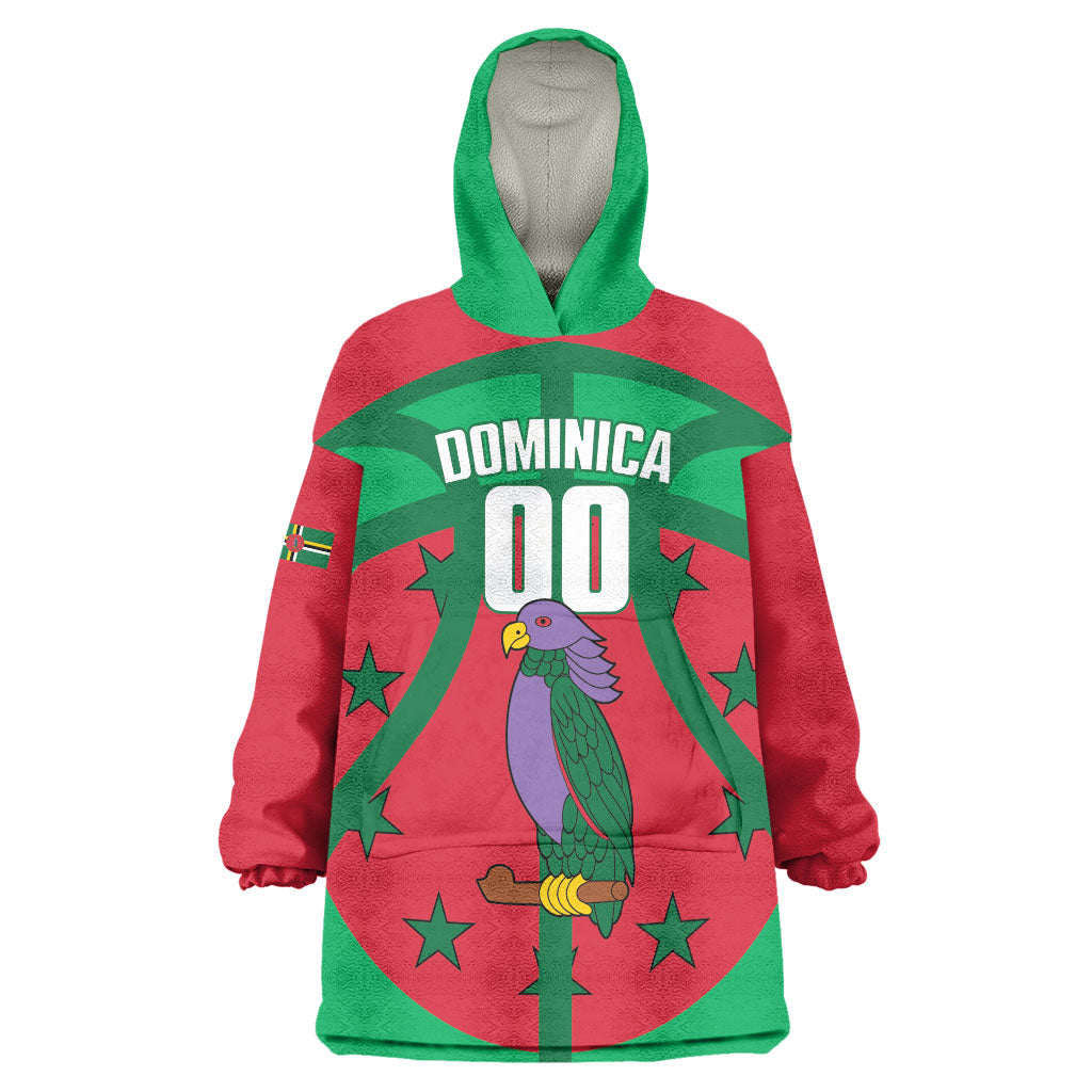 Dominica Basketball Custom Wearable Blanket Hoodie Sisserou Parrot Sporty Style