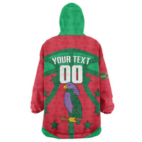 Dominica Basketball Custom Wearable Blanket Hoodie Sisserou Parrot Sporty Style