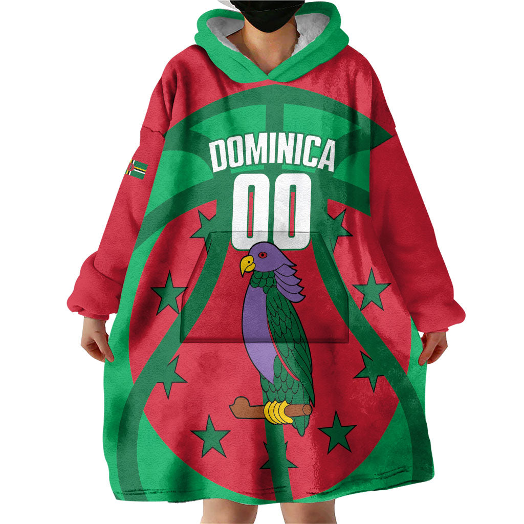 Dominica Basketball Custom Wearable Blanket Hoodie Sisserou Parrot Sporty Style