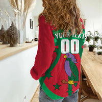 Dominica Basketball Custom Women Casual Shirt Sisserou Parrot Sporty Style