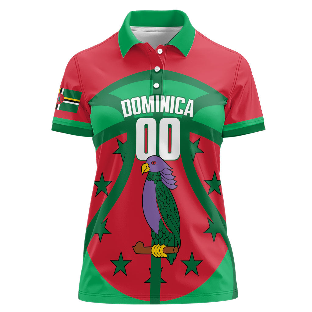 Dominica Basketball Custom Women Polo Shirt Sisserou Parrot Sporty Style