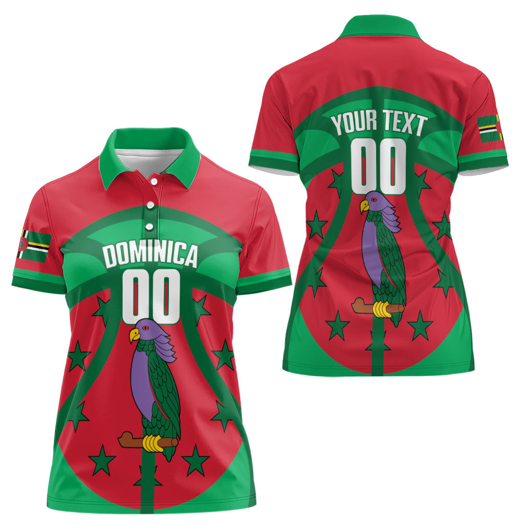 Dominica Basketball Custom Women Polo Shirt Sisserou Parrot Sporty Style