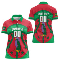 Dominica Basketball Custom Women Polo Shirt Sisserou Parrot Sporty Style