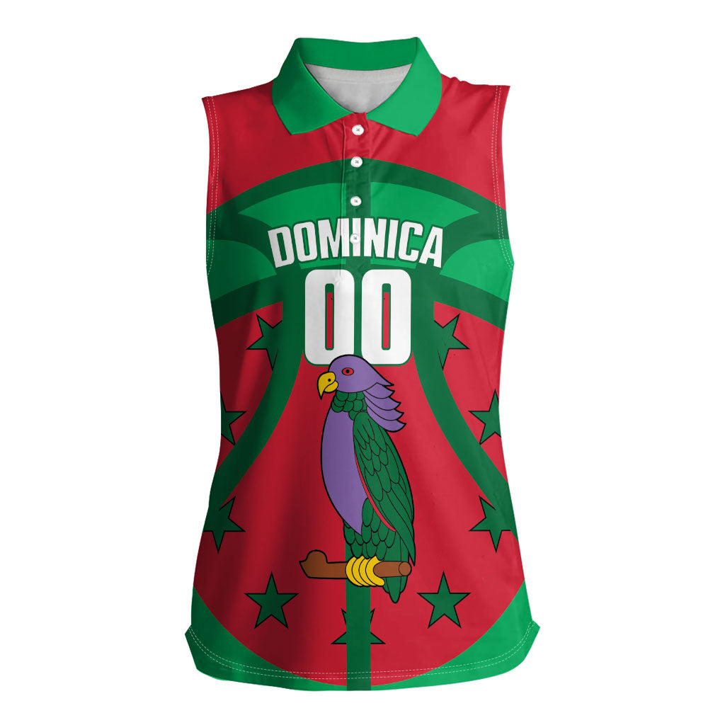 Dominica Basketball Custom Women Sleeveless Polo Shirt Sisserou Parrot Sporty Style