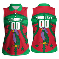Dominica Basketball Custom Women Sleeveless Polo Shirt Sisserou Parrot Sporty Style